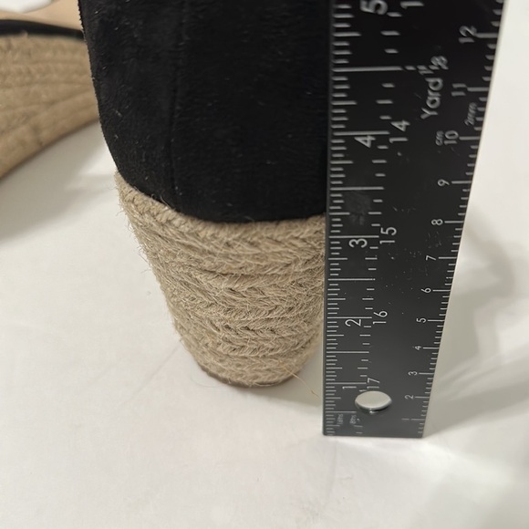 Lulus Waynie Black Suede Platform Espadrille Ankle Strap Sandals Size 10 - Picture 5 of 10